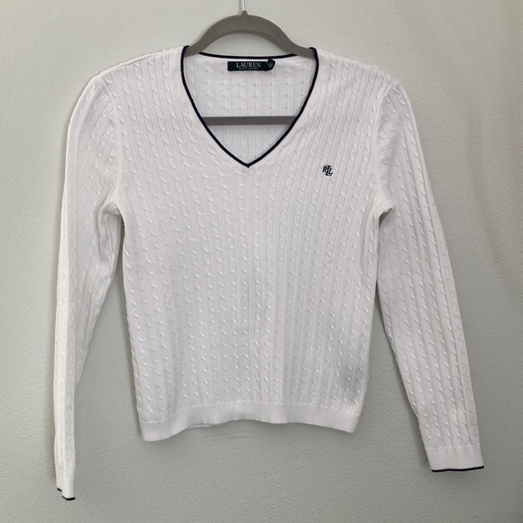 Lauren Ralph Lauren Sweaters - Lauren Ralph Lauren V-neck Medium White Sweater